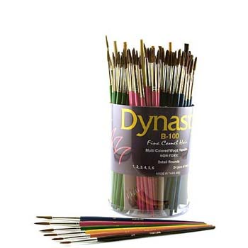 Dynasty B-100 Brush Set, Camel Hair Bristle, Wood Handle - 1