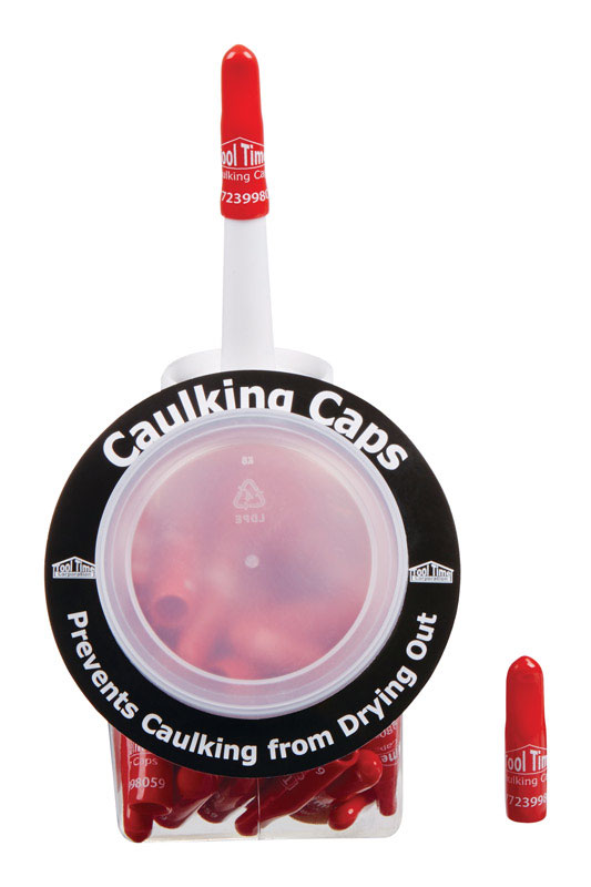 Tool Time CC001 Caulking Cap, Reusable, Vinyl, Red - 1