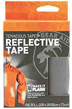 Gear Aid 10780 Reflective Tape, 20 in L, 3 in W, Fabric Backing, White - 1
