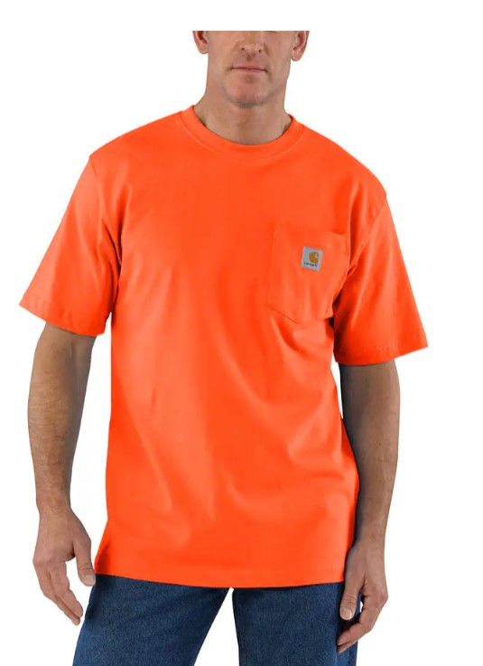 Carhartt K87-BOG-2XL T-Shirt, 2XL, Cotton, Bright Orange,...