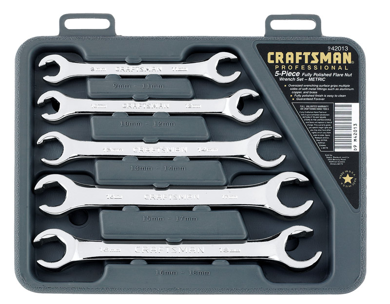CRAFTSMAN CMMT99333 Wrench Set, 5-Piece, Steel, Chrome, Silver - 1