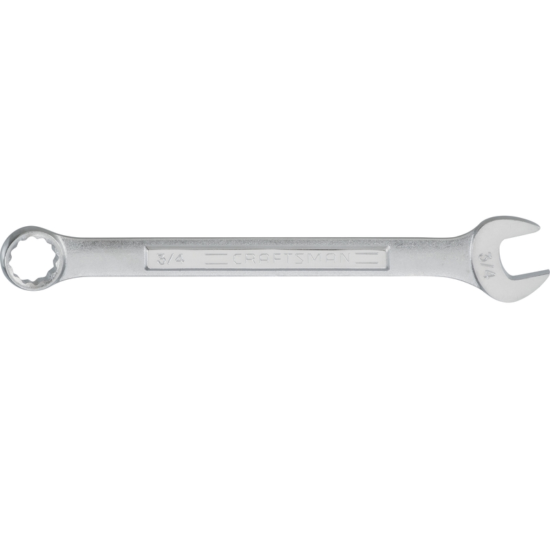 CRAFTSMAN 944701 Combination Wrench, SAE, 3/4 in Head, 9.6 in L, 12-Point, Alloy Steel, Chrome/Nickel, Straight Handle - 1