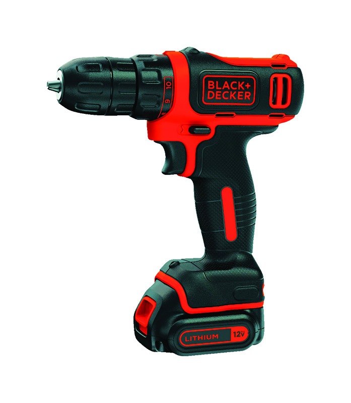 Black+Decker 12 V 3/8 in. Brushed Cordless Drill Kit (Battery & Charger) - 3