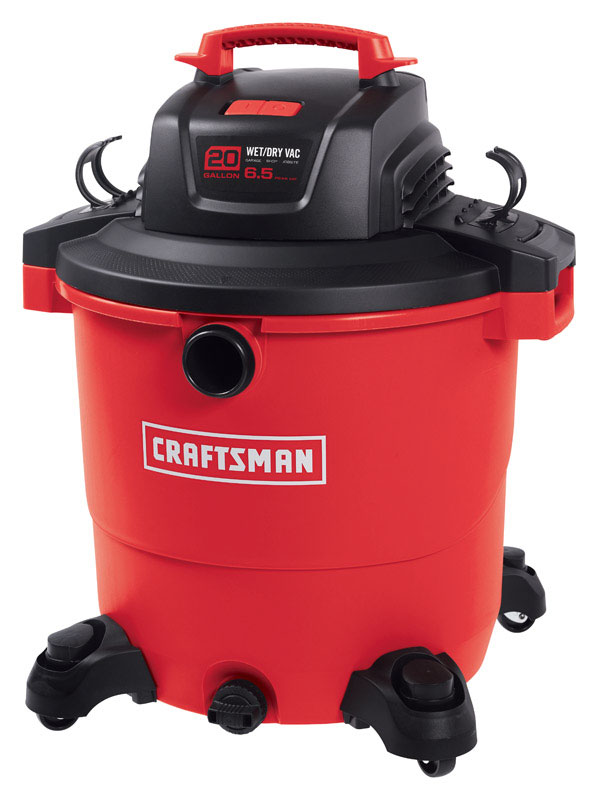 CRAFTSMAN CMXEVBE17596 Wet/Dry Vacuum, 20 gal Vacuum, Cartridge Filter, 6.5 hp, 120 V, Red Housing - 1