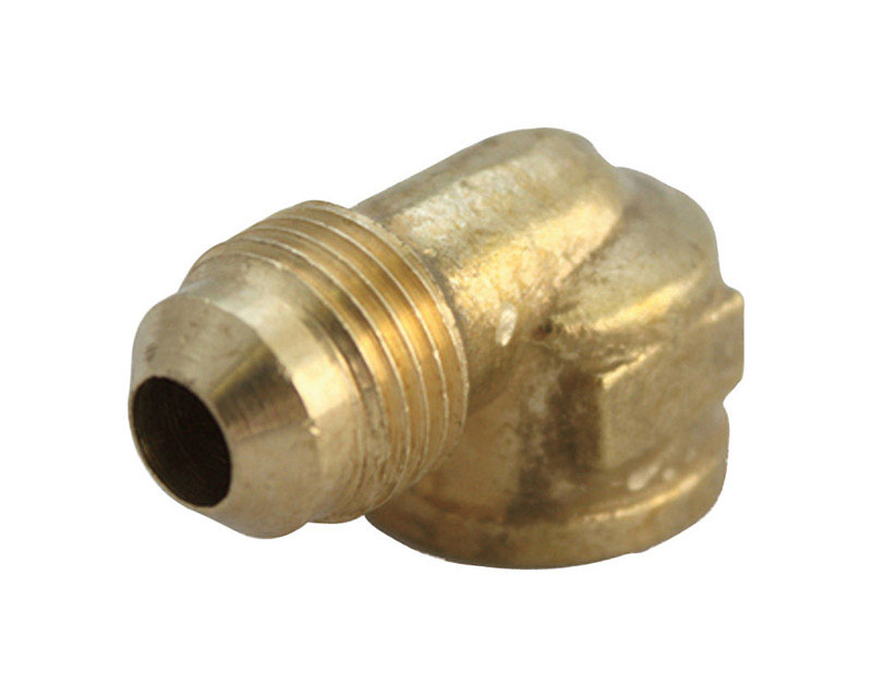 JMF 4503066 Pipe Elbow, 3/8 x 1/2 in, Flare x FPT, 90 deg Angle, Brass - 1