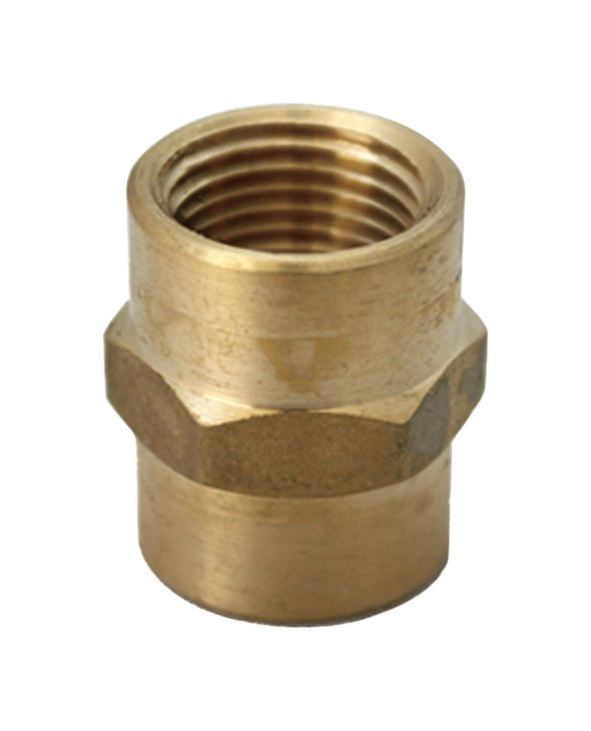 JMF 4505178 Reducing Pipe Coupling, 1/2 x 1/4 in, FPT, Brass - 1