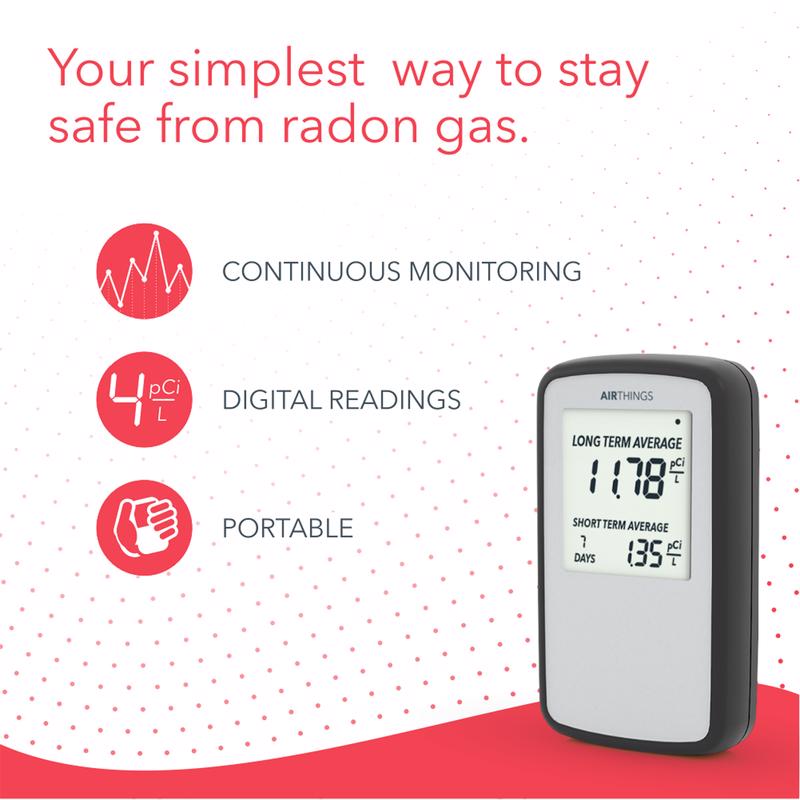Airthings Corentium Home Digital Radon Detector 1 Pack - 2