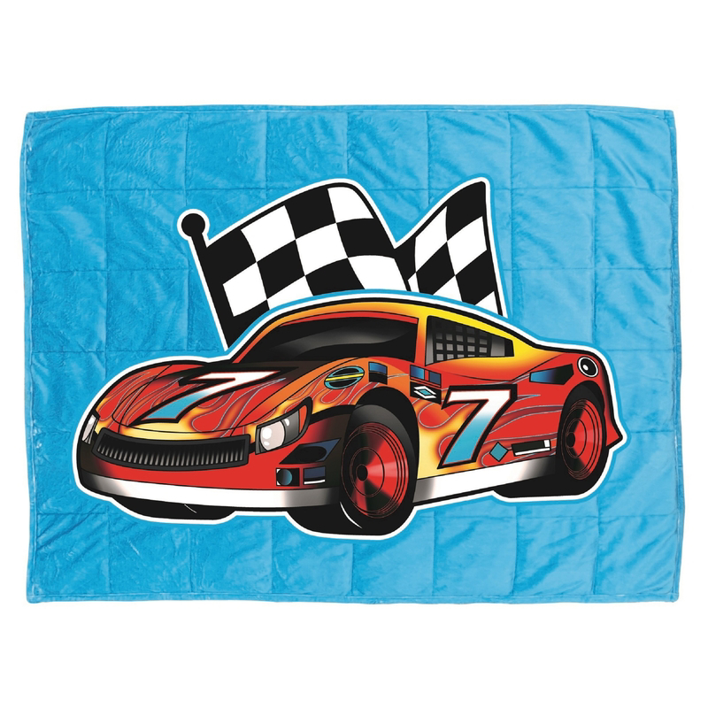 Bell+Howell 2838 Kid's Blanket, 48 in L, 36 in W, Race-Car Graphic Pattern, Polyester, Multi-Color - 2