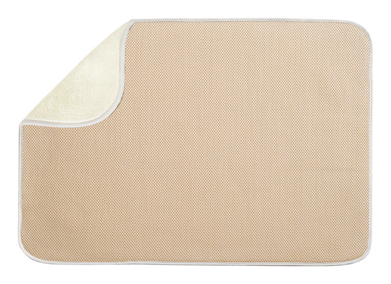 iDESIGN 40130 Drying Mat, 18 in L, 16 in W, Microfiber, Ivory/Wheat - 1