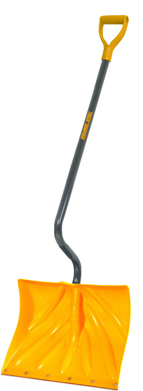 AMES 1627100 Snow Shovel, 13-1/2 in W Blade, 18 in L Blade, Poly Blade, Steel Handle, 53-1/2 in OAL - 1