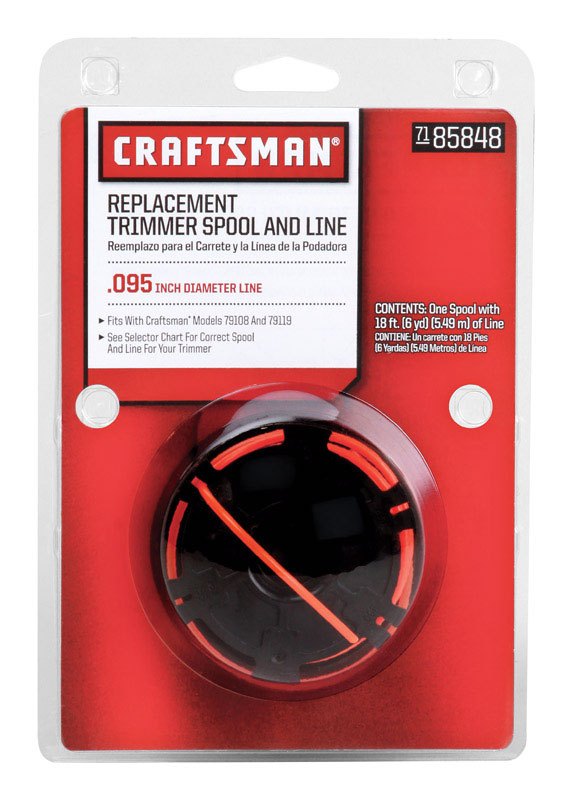 CRAFTSMAN 7185848 Trimmer Spool and Line, 0.095 in Dia, 18 ft L - 1