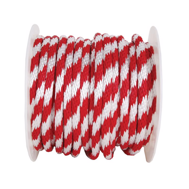 Wellington P7240S0200R70S Derby Rope, 5/8 in Dia, 200 ft L, #20, 450 lb Working Load, Polypropylene, Red/White - 1