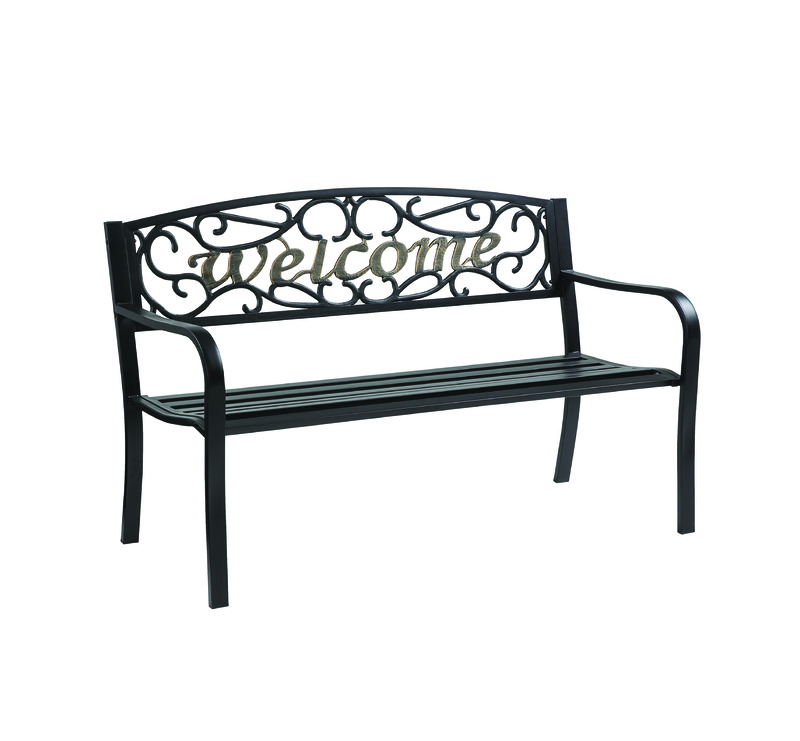 Living Accents Welcome Park Bench Steel 33.5 in. H x 23.5 in. L x 50.5 in. D - 1