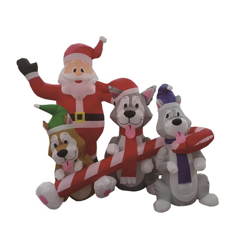 Celebrations Santa With Dogs 6 ft. Inflatable - 1