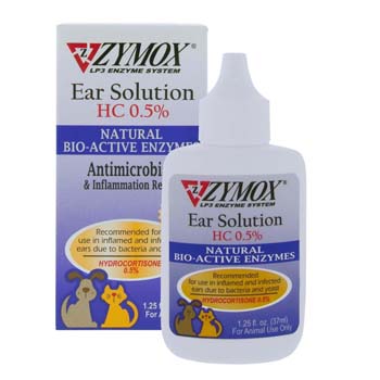 Zymox RZES0125W Ear Solution, 1.25 oz - 1