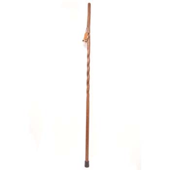 Brazos TTK3-BR Walking Stick, 1.38 in W, 55 in H, Oak Wood Frame, Brown - 1