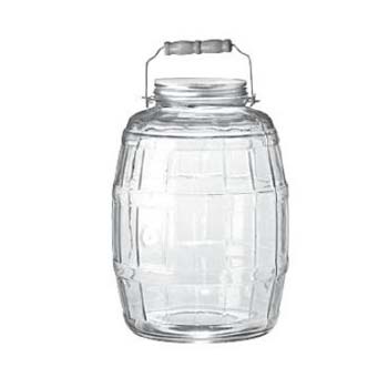 Anchor Hocking 85679 Barrel Jar, 2.5 gal Capacity, Glass, Clear, 9 in Dia, 13 in H - 1