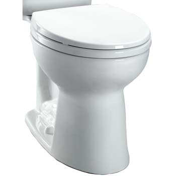 Toto C243EF-01 Toilet Bowl, Round, 1.28 gpf Flush, 12 in Rough-In, Vitreous China, Cotton, Floor Mounting - 1