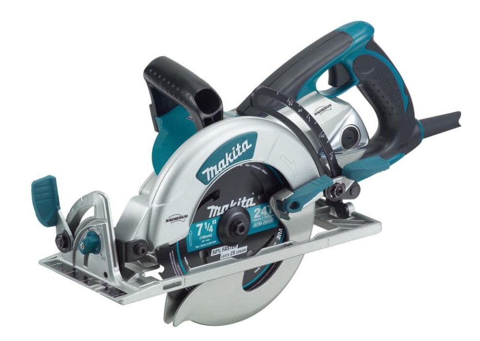 Makita 5377MG Hypoid Saw, 15 A, 7-1/4 in Dia Blade, 5/8 in Arbor, 2-3/8 in D Cutting, 51.5 deg Bevel - 1