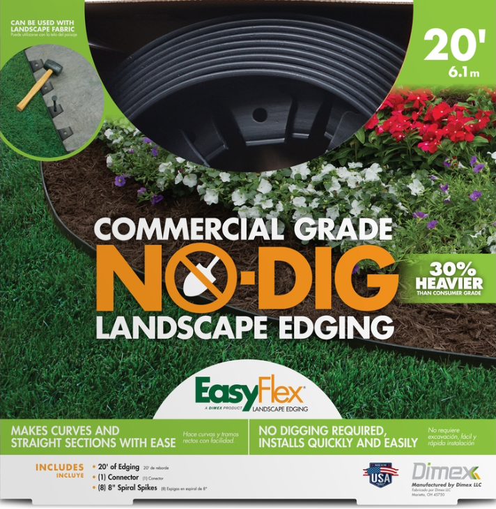 Dimex 3100-20B-6 Landscape Edging, Black, 20 ft L, Polyethylene - 1