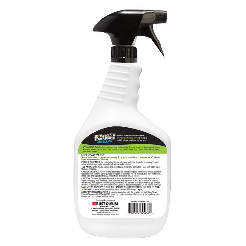 Moldex Mold & Mildew Stain Remover Non-Bleach Stain Remover, 32 oz, Liquid, Mild - 2