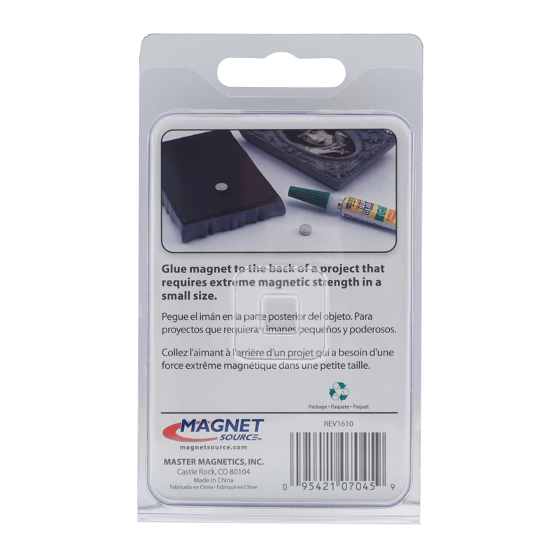 Super Magnet Disc, Magnet Source, Neodymium, 0.315 in Dia, 0.118 in H 10 pk - 2