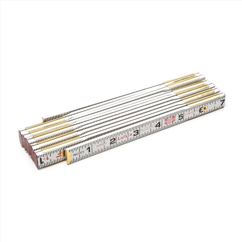 Engineer's Scale Folding Rule, Crescent Lufkin, Feet, Millimeter Graduation, Wood, Red/White - 3