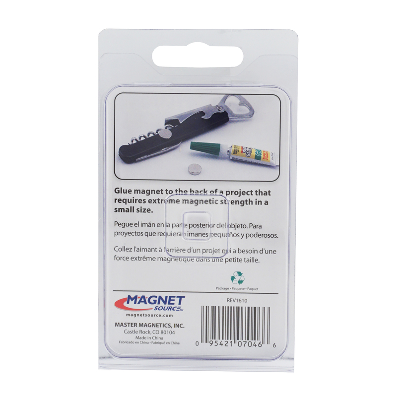 Super Magnet Disc, Magnet Source, Neodymium, 0.472 in Dia, 0.118 in H, 6 pk - 4