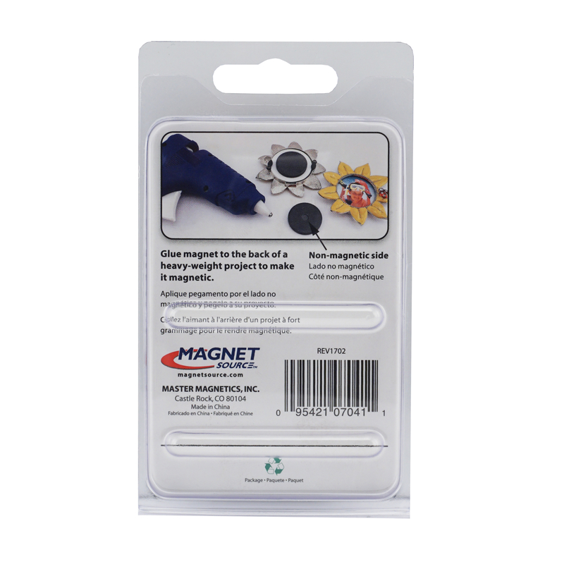 Magnetic Disc, Magnet Source, 1-1/2 in Dia, Charcoal Gray, 2 pc - 2