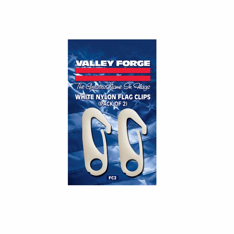 Flag Pole Snap Clips, Valley Forge, 0.5 in L, Nylon - 2