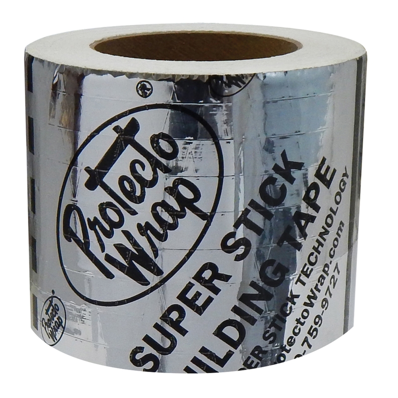 Building Tape, Protecto Wrap, 75 ft L, 4 in W, Silver, Sold by the Foot - 3