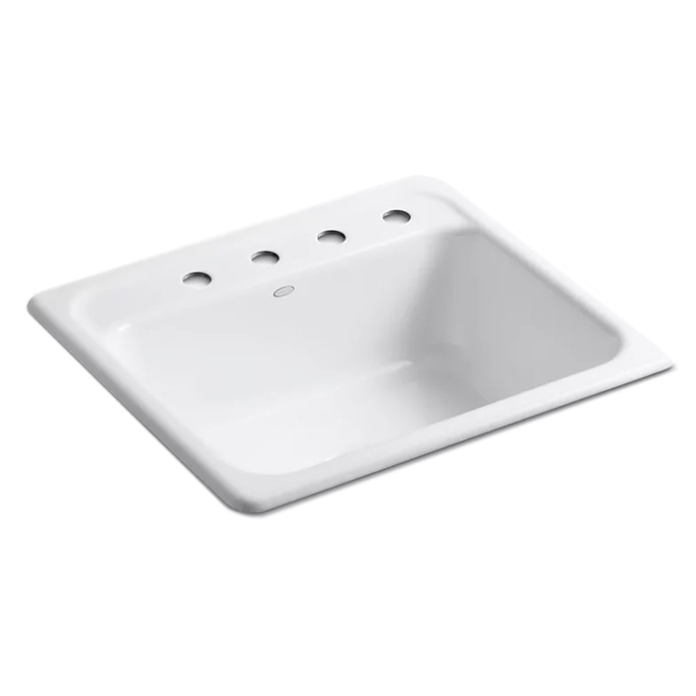 Mayfield Kitchen Sink, Kohler, Top-Mount, 1-Bowl, 4-Hole, Cast Iron - 2