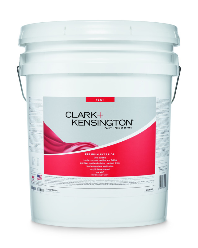 Exterior Latex Paint, Clark+Kensington, Flat, Ultra White Base, 5 gal - 1