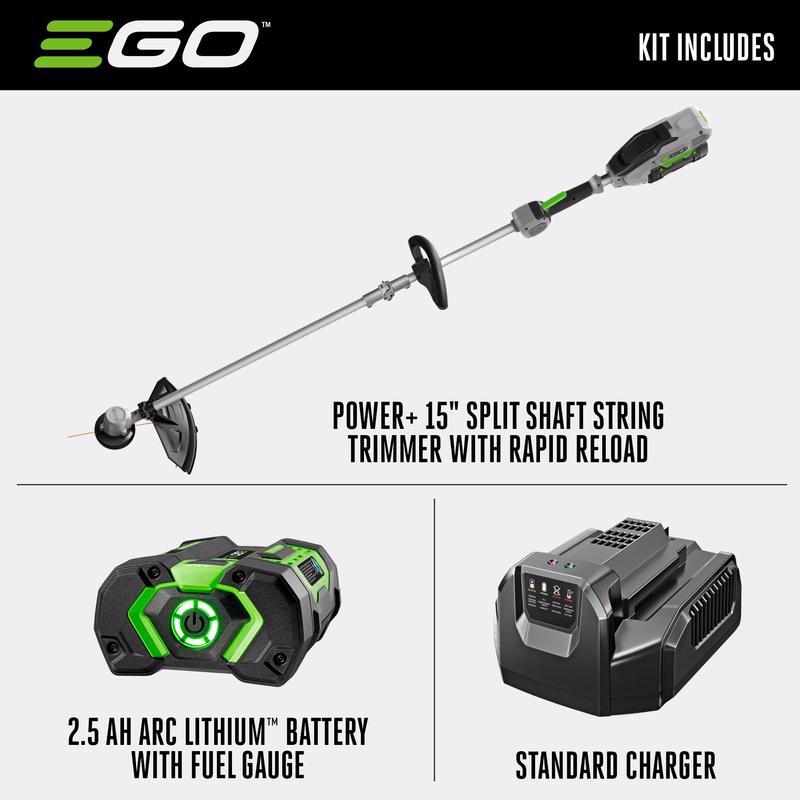 Cordless String Trimmer Kit, EGO, 2.5 Ah, 56 V, Lithium-Ion, 0.095 in Dia Cutting Line - 2
