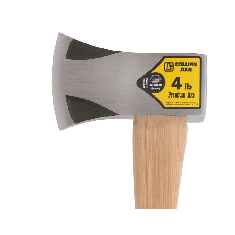 Collins Axe, Truper, Single Bit Head, 4 lb Head, Carbon Steel Head, Hickory Wood Handle - 2