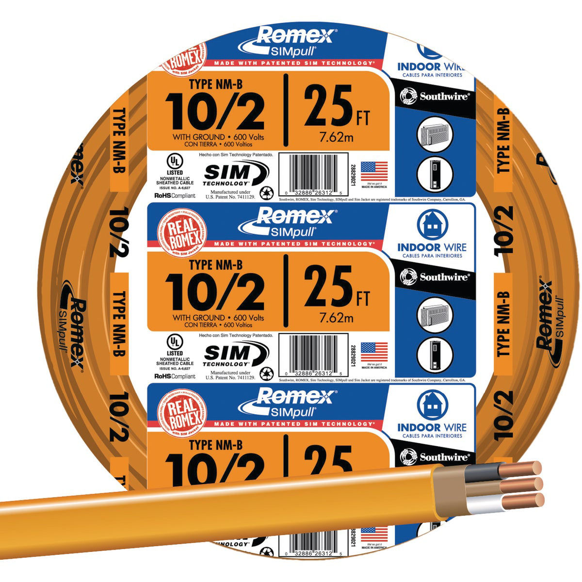 Southwire 10/2NM-WGX25