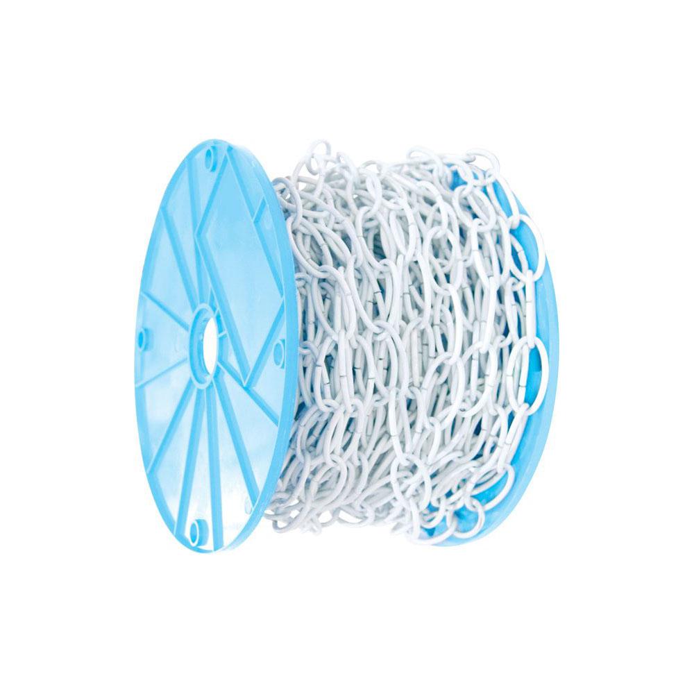 Decorative Chain, Kingchain, Oval White Poly covered, Steel, Sold by the Foot - 2