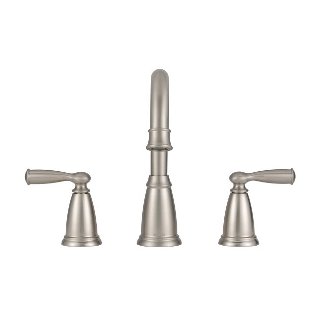 Banbury Bath Faucet, Moen, 2-Handle, Widespread, Brushed Nickel - 2