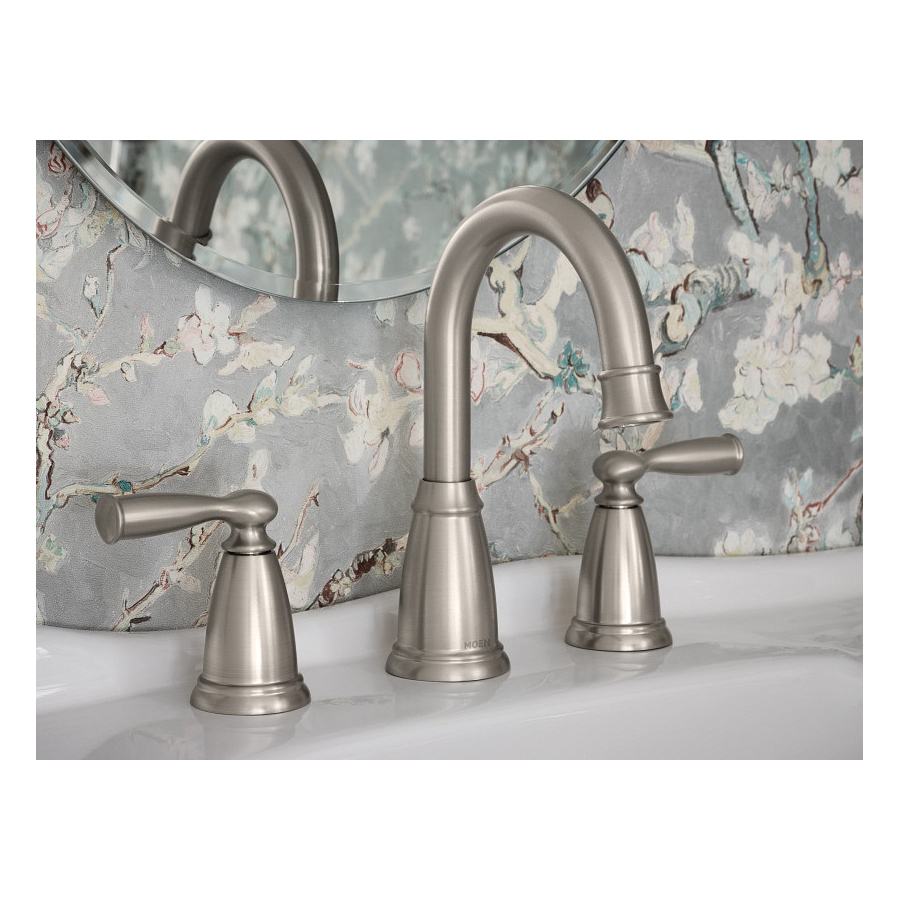 Banbury Bath Faucet, Moen, 2-Handle, Widespread, Brushed Nickel - 3