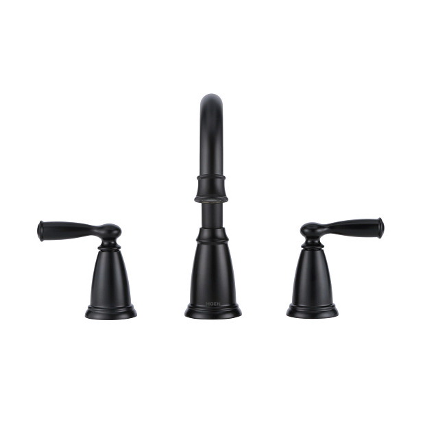 Banbury Bath Faucet, Moen, 2-Handle, Widespread, Matte Black - 2