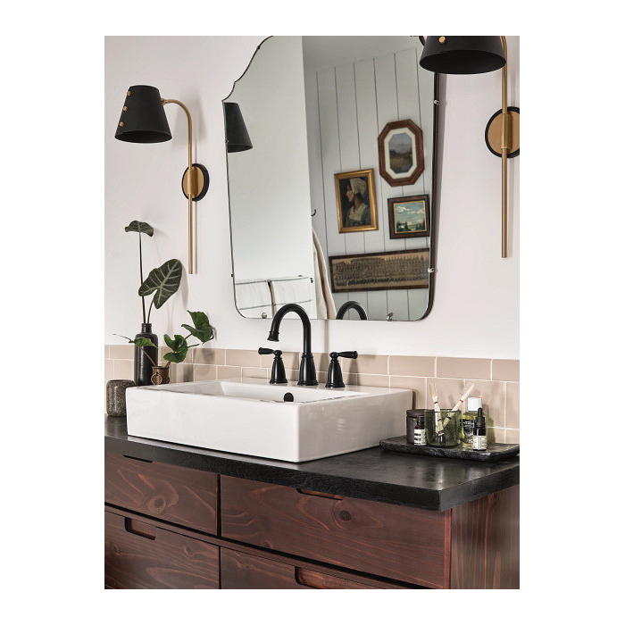 Banbury Bath Faucet, Moen, 2-Handle, Widespread, Matte Black - 4