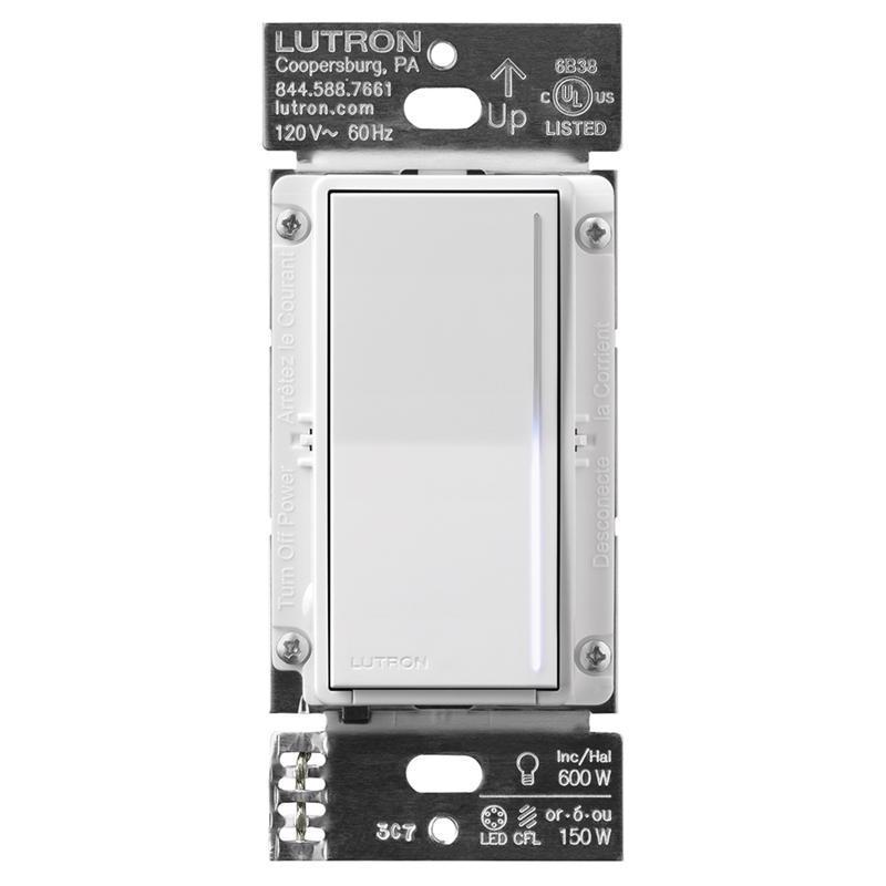 Dimmer Switch, Lutron, 1.25 A, 120 V, 150 W, LED Lamp, 3-Way, White - 2