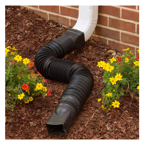 Vinyl Downspout Extension, Amerimax, 55 in L Extended, Fits 2 in x 3 in or 3 in x 4 in, Black - 2