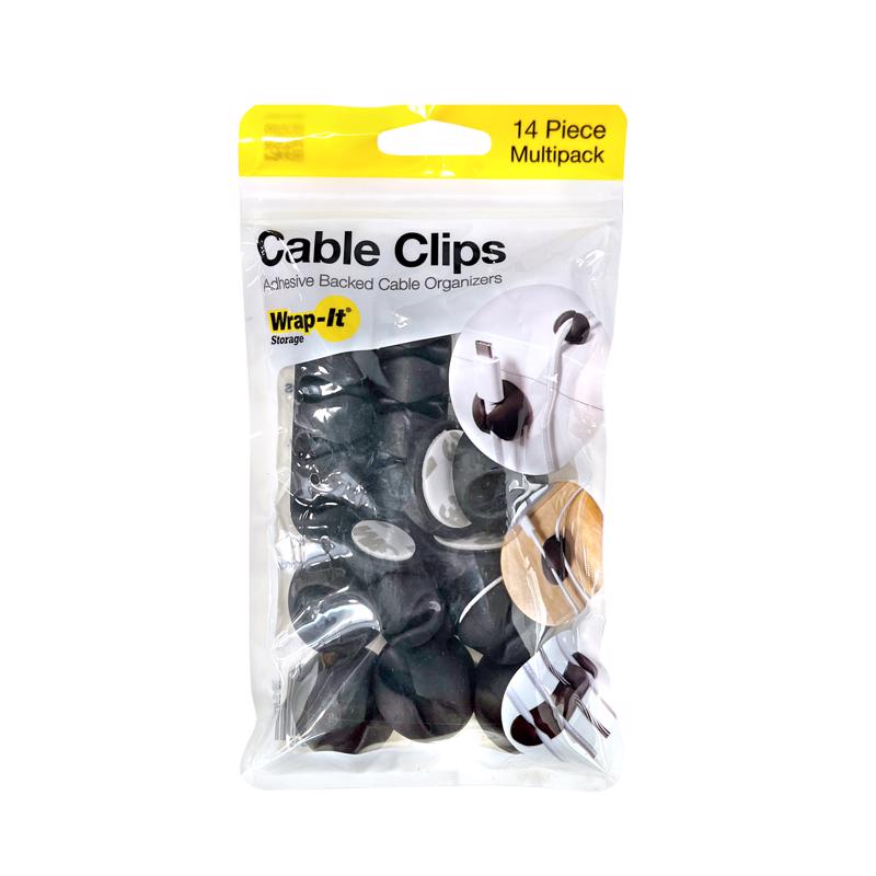 Cable Clip, Wrap-It Storage, Silicone, Black - 2