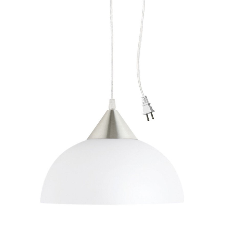Pendant Ceiling Light, Globe, 10 W, 1-Lamp, 800 Lumens, Brushed Nickel Fixture - 2