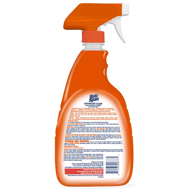 Multi-Purpose Cleaner, Spic And Span, 32 oz, Bottle, Liquid, Fresh Citrus - 2