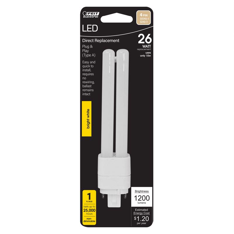 Feit Led Bulb, Feit Electric, 26 Watt Equivalent, PL, 4-Pin, 3500 K - 2