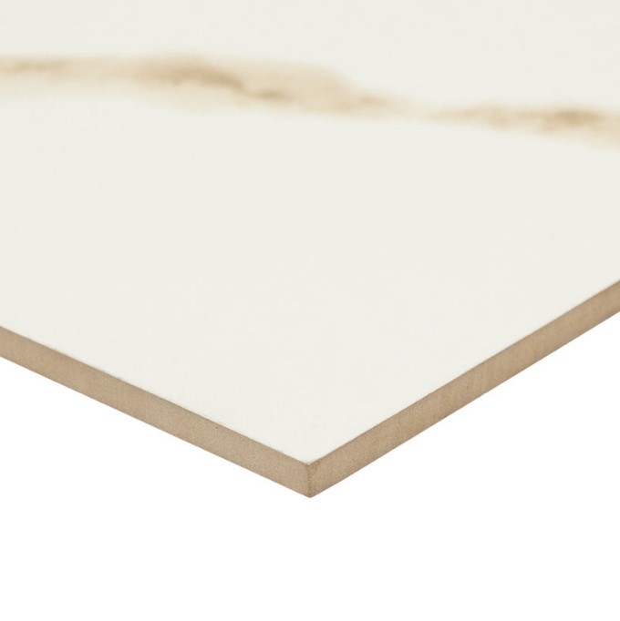 Eden Porcelain Tile, Msi, 12 in W x 24 in L, Polished Calacatta - 2