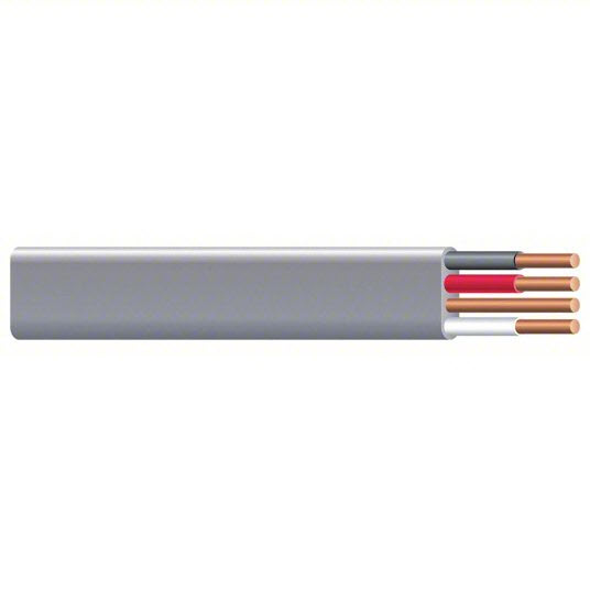 Uf-B Building Wire, Romex, 10 AWG 3-Conductor Solid Copper Wire With Ground, Sheathed Cable, PVC Insulation, Gray, 250 ft L - 1