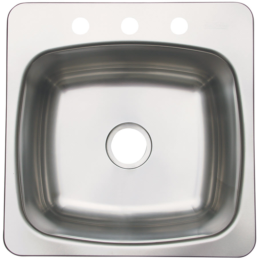 Axis Kitchen Sink, Franke, Top/Undermount, 1-Bowl, 3-Hole, Stainless Steel - 1